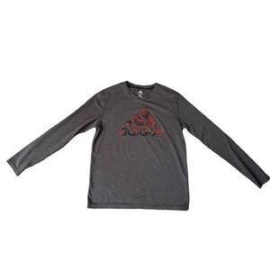 Adidas Climalite Long Sleeve Logo Grey Running Shirt XL
